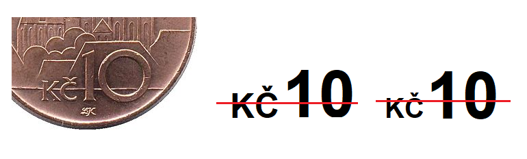 mince 10 Kč z roku 1993 "zkušební ražba"  a běžná ražba